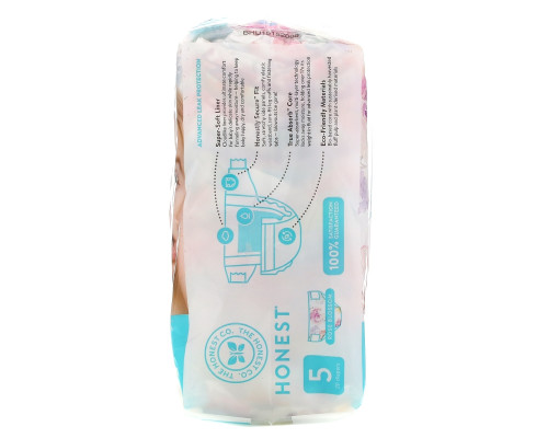The Honest Company, Honest Diapers, Size 5, 27+ Pounds, Rose Blossom, 20 Diapers The Honest Company, Honest Diapers, Size 5, 27+ Pounds, Rose Blossom, 20 Diapers