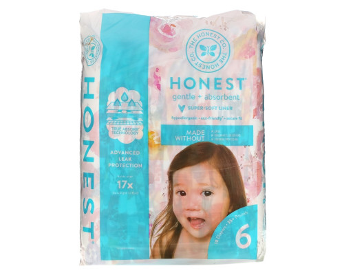 The Honest Company, Honest Diapers, Size 6, 35+ Pounds, Rose Blossom, 18 Diapers The Honest Company, Honest Diapers, Size 6, 35+ Pounds, Rose Blossom, 18 Diapers