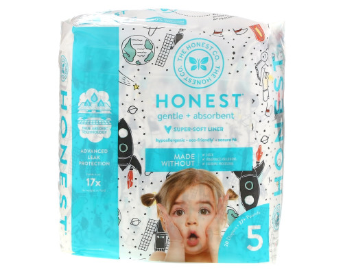 The Honest Company, Honest Diapers, Size 5, 27+ Pounds, Space Travel, 20 Diapers The Honest Company, Honest Diapers, Size 5, 27+ Pounds, Space Travel, 20 Diapers