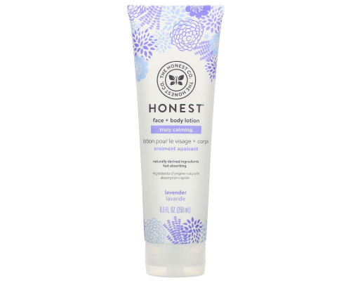 The Honest Company, Truly Calming Face + Body Lotion, Lavender, 8.5 fl oz (250 ml) The Honest Company, Truly Calming Face + Body Lotion, Lavender, 8.5 fl oz (250 ml)
