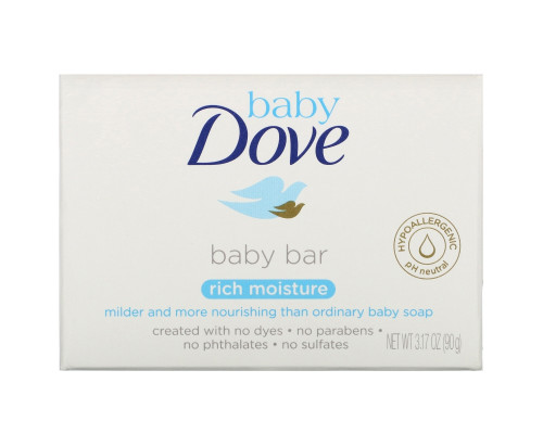 Dove, Baby Dove, Baby Bar Soap, Rich Moisture, 3.17 oz (90 g) Dove, Baby Dove, Baby Bar Soap, Rich Moisture, 3.17 oz (90 g)