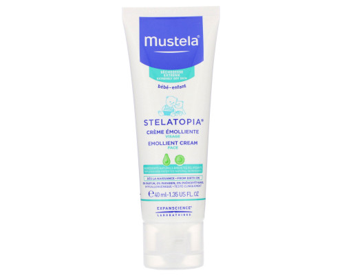 Mustela, Baby, Stelatopia Emollient Face Cream, 1.35 fl oz (40 ml) Mustela, Baby, Stelatopia Emollient Face Cream, 1.35 fl oz (40 ml)