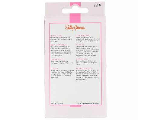 Sally Hansen, Масло для ногтей и кутикулы с витамином E, 13,3 мл Sally Hansen, Масло для ногтей и кутикулы с витамином E, 13,3 мл