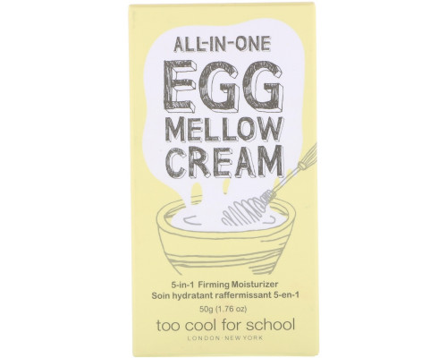 Too Cool for School, All-in-One Egg Mellow Cream, 5-in-1 Firming Moisturizer, 1.76 oz (50 g) Too Cool for School, All-in-One Egg Mellow Cream, 5-in-1 Firming Moisturizer, 1.76 oz (50 g)