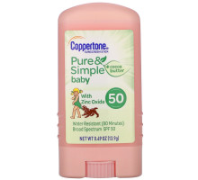 Coppertone, Baby, Pure & Simple, Sunscreen Stick, SPF 50, Cocoa Butter, 0.49 oz (13.9 g)