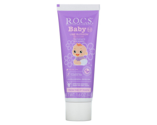 R.O.C.S. , Baby, Lime Blossom Toothpaste, 0-3 Years, 1.6 oz (45 g) R.O.C.S. , Baby, Lime Blossom Toothpaste, 0-3 Years, 1.6 oz (45 g)