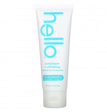 Hello, Antiplaque + Whitening Fluoride Free Toothpaste, Natural Peppermint, 4.7 oz (133 g)