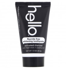 Hello, Fluoride Free Whitening Toothpaste, Activated Charcoal, 1 oz (28.3 g)