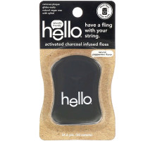 Hello, Activated Charcoal Infused Floss, Natural Peppermint Flavor, 54.6 Yards