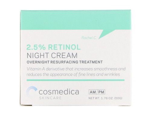 Cosmedica Skincare, Ночной крем с 2,5% сывороткой ретинола, ночная омолаживающая процедура, 1,76 унц. (50 г) Cosmedica Skincare, Ночной крем с 2,5% сывороткой ретинола, ночная омолаживающая процедура, 1,76 унц. (50 г)