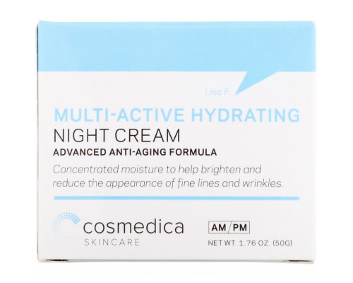 Cosmedica Skincare, Мультиактивный увлажняющий ночной крем, усовершенствованная антивозрастная формула, 1,76 унц. (50 г) Cosmedica Skincare, Мультиактивный увлажняющий ночной крем, усовершенствованная антивозрастная формула, 1,76 унц. (50 г)