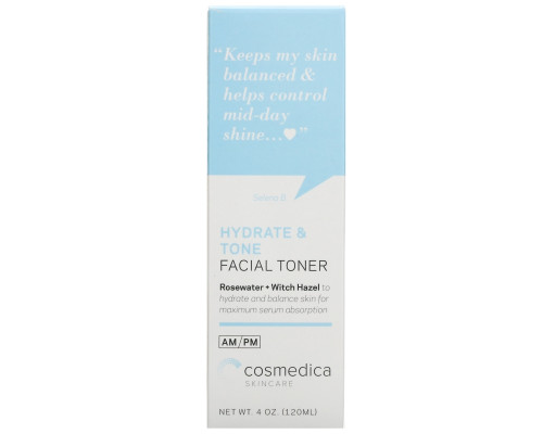 Cosmedica Skincare, Увлажняющий и тонизирующий тоник для лица, розовая вода + гамамелис, 4 унции (120 мл) Cosmedica Skincare, Увлажняющий и тонизирующий тоник для лица, розовая вода + гамамелис, 4 унции (120 мл)