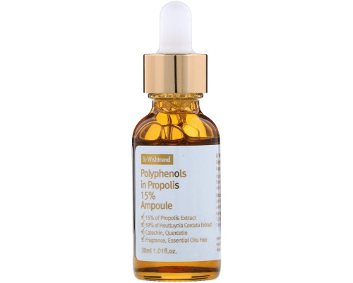 Wishtrend, Polyphenols in Propolis 15% Ampoule, 1.01 fl oz (30 ml) Wishtrend, Polyphenols in Propolis 15% Ampoule, 1.01 fl oz (30 ml)