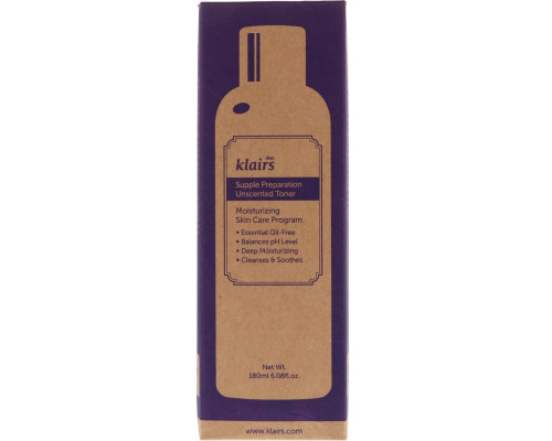 Dear, Klairs, Тоник без запаха Supple Preparation, 6,08 ж. унц. (180 мл) Dear, Klairs, Тоник без запаха Supple Preparation, 6,08 ж. унц. (180 мл)