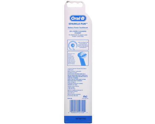 Oral-B, Battery Power Toothbrush, Sparkle Fun, 1 Toothbrush Oral-B, Battery Power Toothbrush, Sparkle Fun, 1 Toothbrush