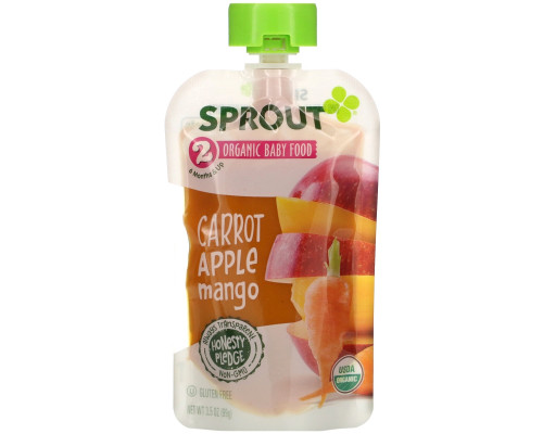 Sprout Organic, Baby Food, 6 Months & Up, Carrot Apple Mango, 3.5 oz (99 g) Sprout Organic, Baby Food, 6 Months & Up, Carrot Apple Mango, 3.5 oz (99 g)