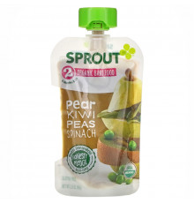 Sprout Organic, Organic Baby Food, 6 Months & Up, Pear Kiwi Peas Spinach, 3.5 oz (99 g)
