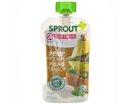 Sprout Organic, Organic Baby Food, 6 Months & Up, Pear Kiwi Peas Spinach, 3.5 oz (99 g) Sprout Organic, Organic Baby Food, 6 Months & Up, Pear Kiwi Peas Spinach, 3.5 oz (99 g)