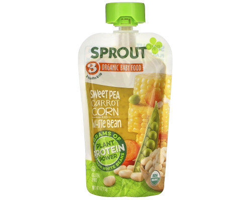 Sprout Organic, Baby Food, 8 Months & Up, Sweet Pea, Carrot, Corn And White Bean, 4 oz ( 113 g) Sprout Organic, Baby Food, 8 Months & Up, Sweet Pea, Carrot, Corn And White Bean, 4 oz ( 113 g)