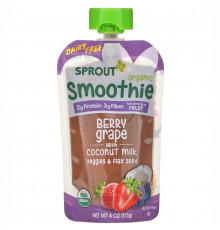 Sprout Organic, Smoothie, Berry Grape with Coconut Milk, Veggies & Flax Seed, 4 oz ( 113 g)