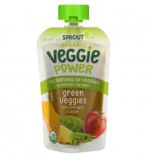 Sprout Organic, Veggie Power, Green Veggies with Pineapple & Apple, 4 oz (113 g)