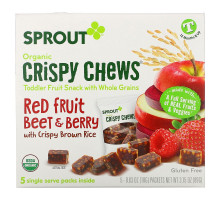 Sprout Organic, Хрустящие тянучки, красные ягоды и свекла, 5 пакетиков по 0,63 унции (18 г)
