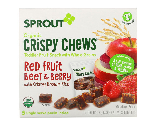 Sprout Organic, Хрустящие тянучки, красные ягоды и свекла, 5 пакетиков по 0,63 унции (18 г) Sprout Organic, Хрустящие тянучки, красные ягоды и свекла, 5 пакетиков по 0,63 унции (18 г)