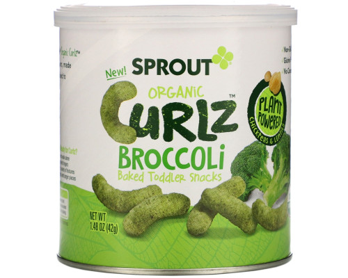 Sprout Organic, Curlz, брокколи, 1,48 унц. (42 г) Sprout Organic, Curlz, брокколи, 1,48 унц. (42 г)