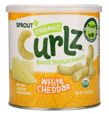 Sprout Organic, Curlz, белый чеддер, 1,48 унц. (42 г)