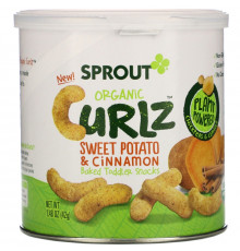 Sprout Organic, Curlz, сладкий картофель и корица, 1,48 унц. (42 г)
