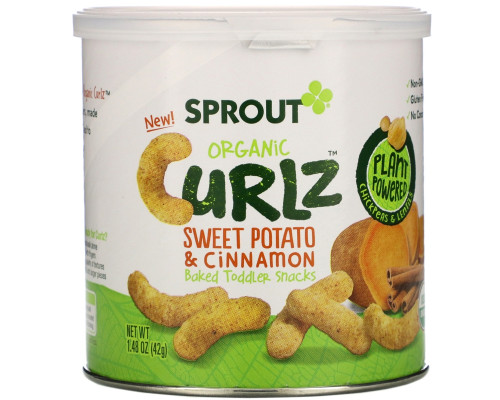 Sprout Organic, Curlz, сладкий картофель и корица, 1,48 унц. (42 г) Sprout Organic, Curlz, сладкий картофель и корица, 1,48 унц. (42 г)