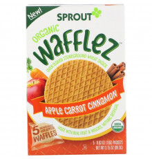 Sprout Organic, Wafflez, Apple Carrot Cinnamon, 5 Packets, 0.63 oz (18 g)