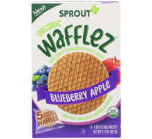 Sprout Organic, Wafflez, Blueberry Apple, 5 Packets, 0.63 oz (18 g)