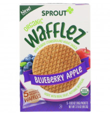 Sprout Organic, Wafflez, Blueberry Apple, 5 Packets, 0.63 oz (18 g)