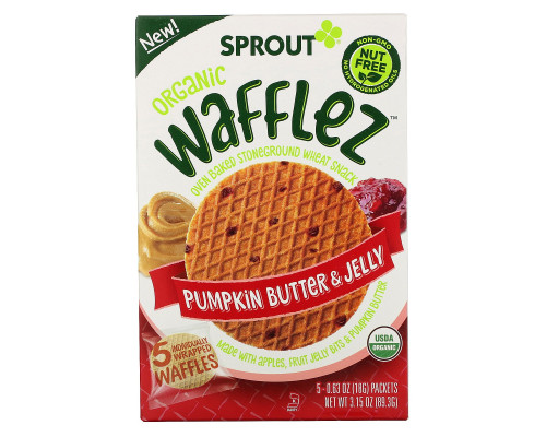 Sprout Organic, Wafflez, Pumpkin Butter & Jelly, 5 Packets, 0.63 oz (18 g) Sprout Organic, Wafflez, Pumpkin Butter & Jelly, 5 Packets, 0.63 oz (18 g)
