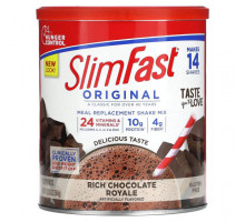 Для похудения и контроля веса SlimFast, Original, коктейльная смесь для замены приема пищи, насыщенный шоколадный вкус, 364 г (12,83 унции)
