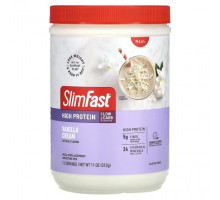 Для похудения и контроля веса SlimFast, Смузи-заменитель с высоким содержанием белка, ванильный крем, 312 г (11 унций)