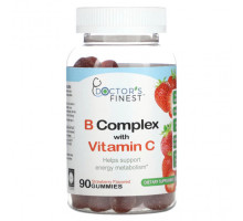 Витамины группы B Doctor's Finest, B Complex с витамином C, клубника, 90 жевательных таблеток
