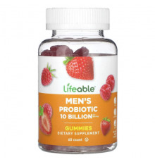 Пребиотики и пробиотики Lifeable, Жевательные мармеладки с пробиотиками для мужчин, натуральные ягоды, 5 млрд, 60 жевательных таблеток