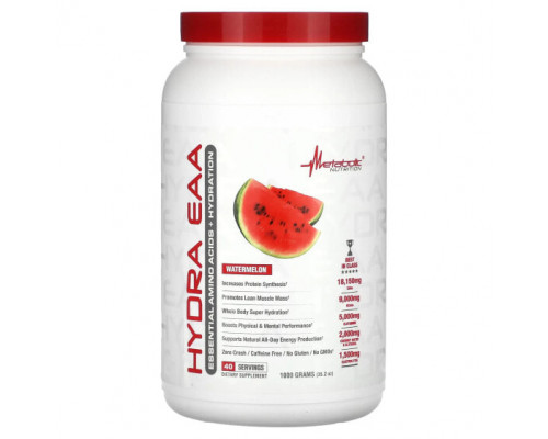 Аминокислоты Metabolic Nutrition, Hydra EAA, арбуз, 1000 г (35,2 унции) Аминокислоты Metabolic Nutrition, Hydra EAA, арбуз, 1000 г (35,2 унции)