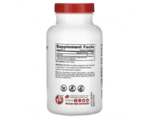 Аминокислоты Metabolic Nutrition, Бета-аланин, без добавок, 100 г (3,52 унции) Аминокислоты Metabolic Nutrition, Бета-аланин, без добавок, 100 г (3,52 унции)
