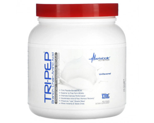 Аминокислоты Metabolic Nutrition, Tri-Pep, аминокислота с разветвленной цепью, без добавок, 400 г Аминокислоты Metabolic Nutrition, Tri-Pep, аминокислота с разветвленной цепью, без добавок, 400 г