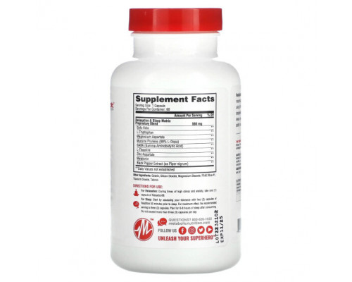 Для здорового сна Metabolic Nutrition, Relaxitrol`` 60 капсул Для здорового сна Metabolic Nutrition, Relaxitrol`` 60 капсул