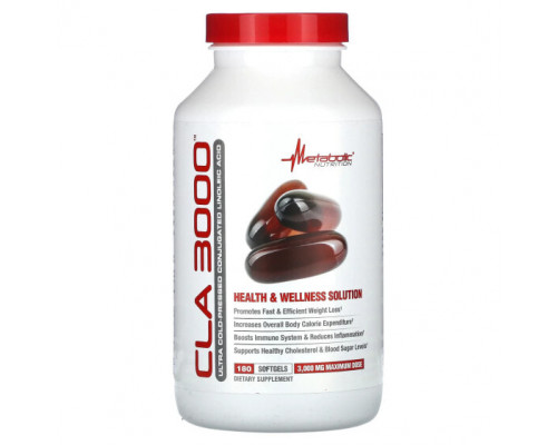 Для похудения и контроля веса Metabolic Nutrition, CLA 3000, 1000 мг, 180 мягких таблеток Для похудения и контроля веса Metabolic Nutrition, CLA 3000, 1000 мг, 180 мягких таблеток