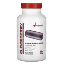 От гриппа и простуды Metabolic Nutrition, Elderberry, формула максимальной эффективности, 90 капсул