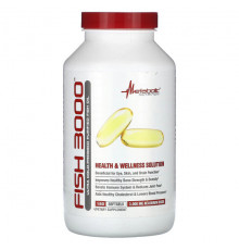 Рыбий жир и Омега 3, 6, 9 Metabolic Nutrition, Fish 3000, 1000 мг, 180 капсул