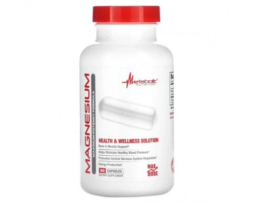 Магний Metabolic Nutrition, Магний, формула максимальной эффективности, 90 капсул Магний Metabolic Nutrition, Магний, формула максимальной эффективности, 90 капсул