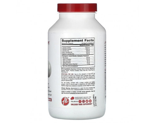 Аминокислоты Metabolic Nutrition, Carni-10, 625 мг, 240 капсул Аминокислоты Metabolic Nutrition, Carni-10, 625 мг, 240 капсул