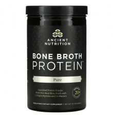 Для мышц и суставов Dr. Axe / Ancient Nutrition, Bone Broth Protein, чистый протеиновый порошок, 446 г (15,7 унции)