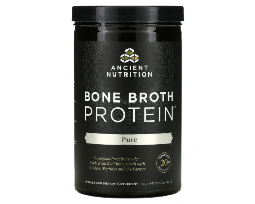 Для мышц и суставов Dr. Axe / Ancient Nutrition, Bone Broth Protein, чистый протеиновый порошок, 446 г (15,7 унции) Для мышц и суставов Dr. Axe / Ancient Nutrition, Bone Broth Protein, чистый протеиновый порошок, 446 г (15,7 унции)